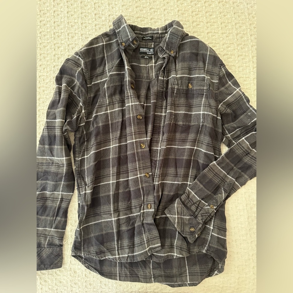 oversized gray flannel